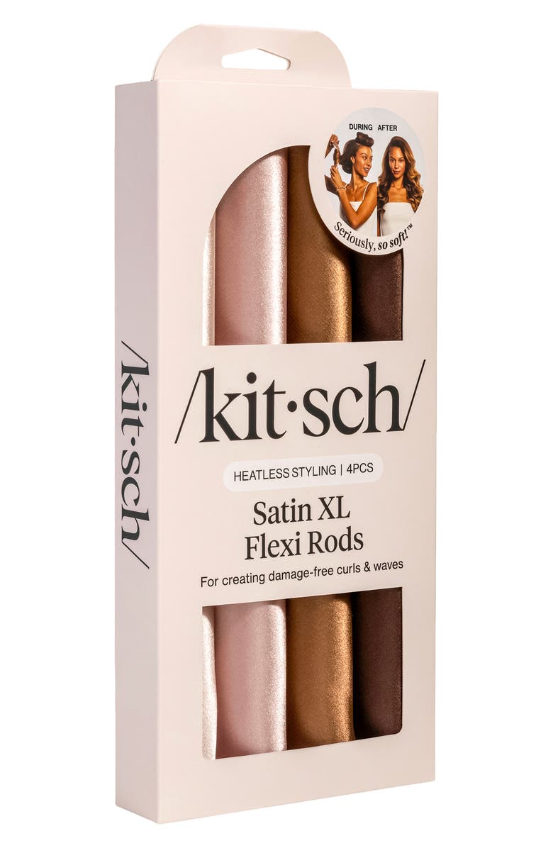 Kitsch 4-Piece Satin-Wrapped Jumbo Flexi Rods, Alternate, color, Rosewood