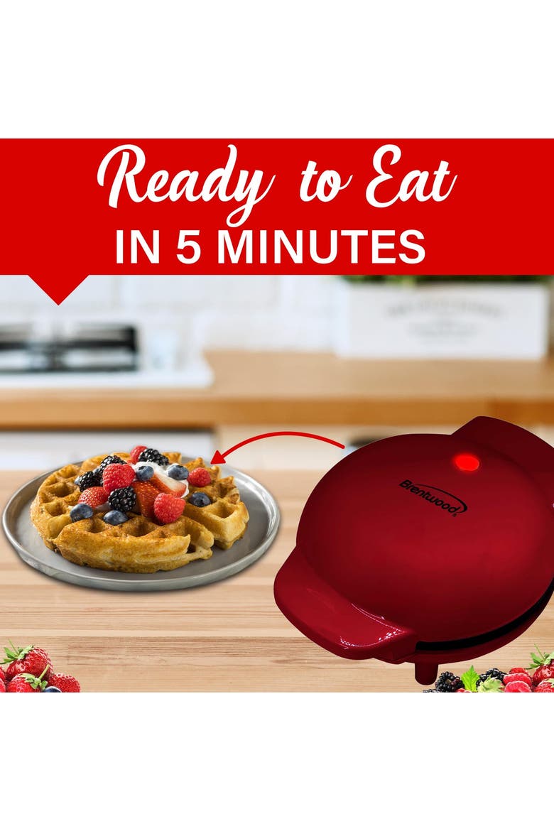Non-Stick 5" Multi-Use Mini Waffle Maker in Red, Alternate, color, Red
