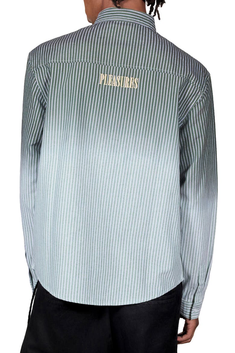 Fade Stripe Button-Up Shirt, Alternate, color, GREEN MULTI