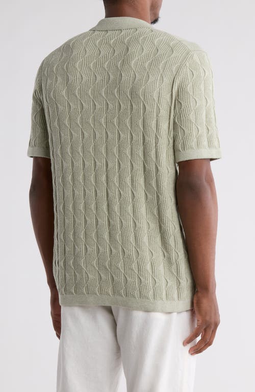 TRUTH TRUTH TEXTURED SHORT SLEEVE BUTTON-UP POLO 