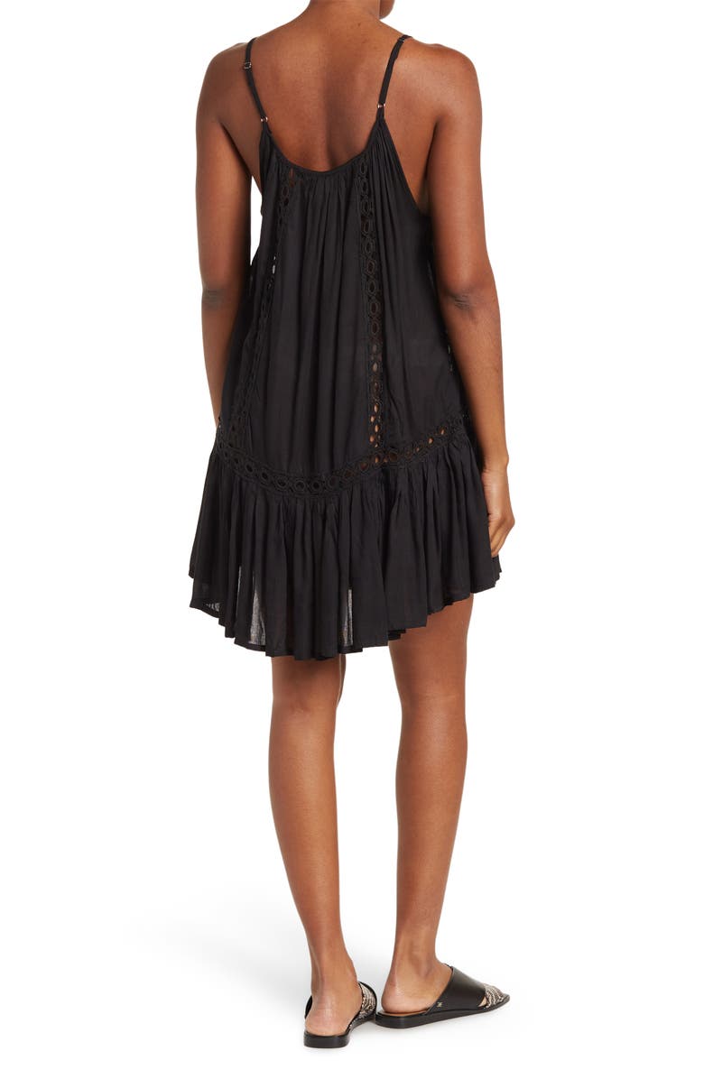 BOHO ME Tonal Lace Scoop Neck Dress, Alternate, color, Black
