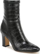 Franco Sarto Jael Croc Embossed Faux Leather Bootie