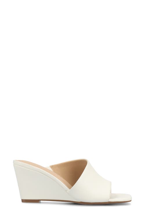 Journee Collection Women's Clementine D'orsay Slip-on Wedge Sandals In White