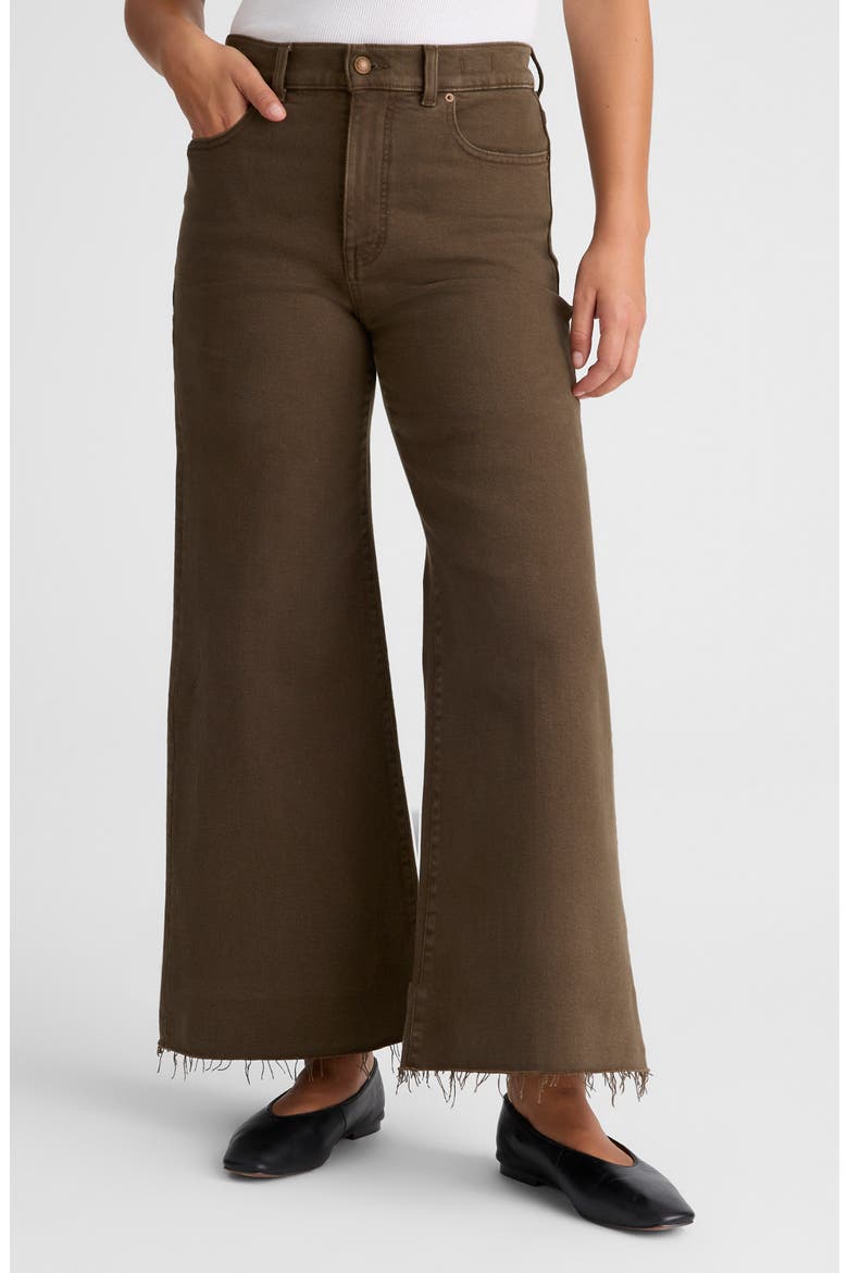 The Flare Wide Leg Crop Jeans, Alternate, color, DARK MOCHA