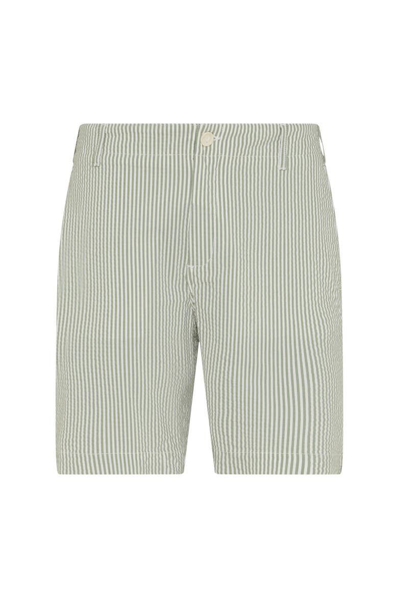 Men Stretch Cotton Bermuda Shorts Seersuckers Stripes, Alternate, color, Khaki