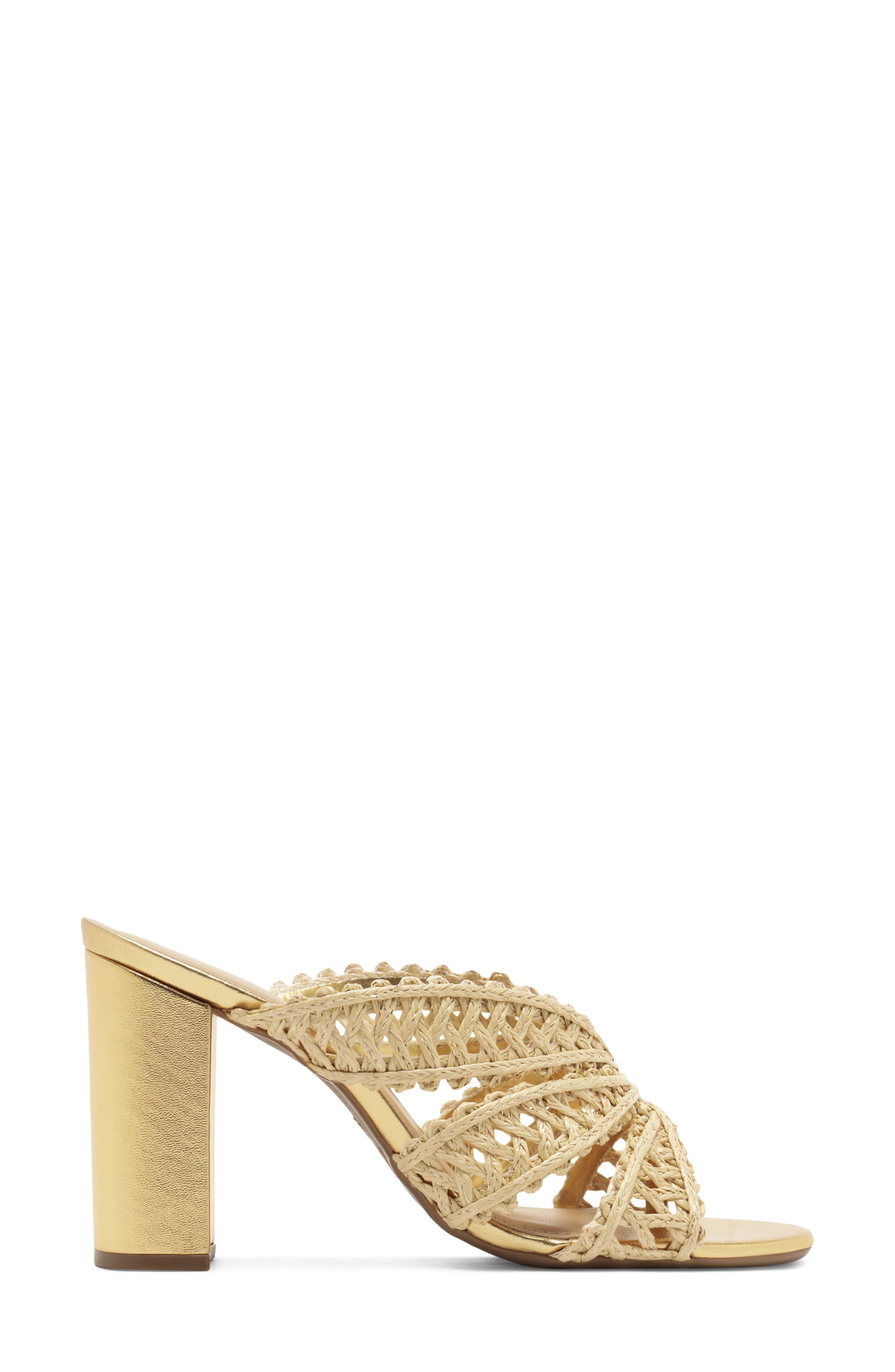 Arezzo Ciara Block Heel Sandal, Alternate, color, Natural Gold