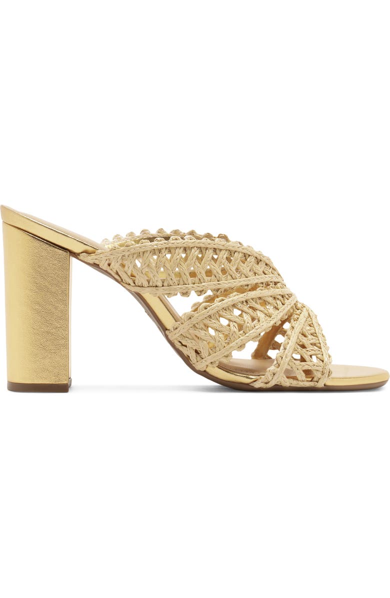 Arezzo Ciara Block Heel Sandal, Alternate, color, Natural Gold
