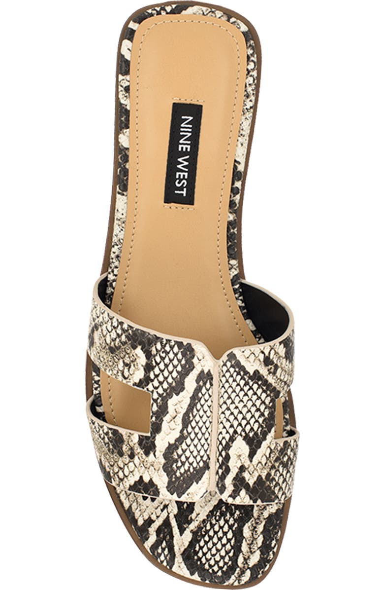 Nine West Giny Slide Sandal, Alternate, color, Light Natural Embossed