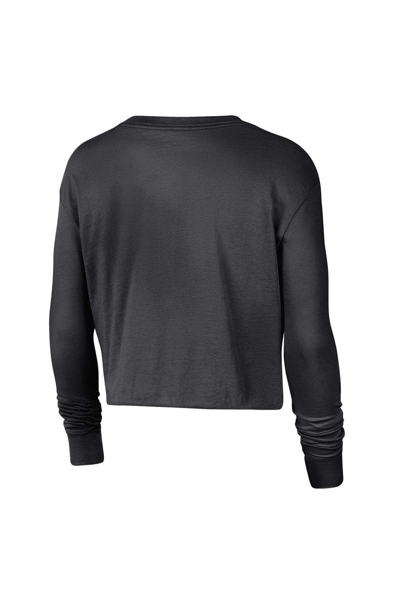 Nike Women's Nike Black Arkansas Razorbacks 2-Hit Cropped Long Sleeve Logo T-Shirt, Alternate, color,