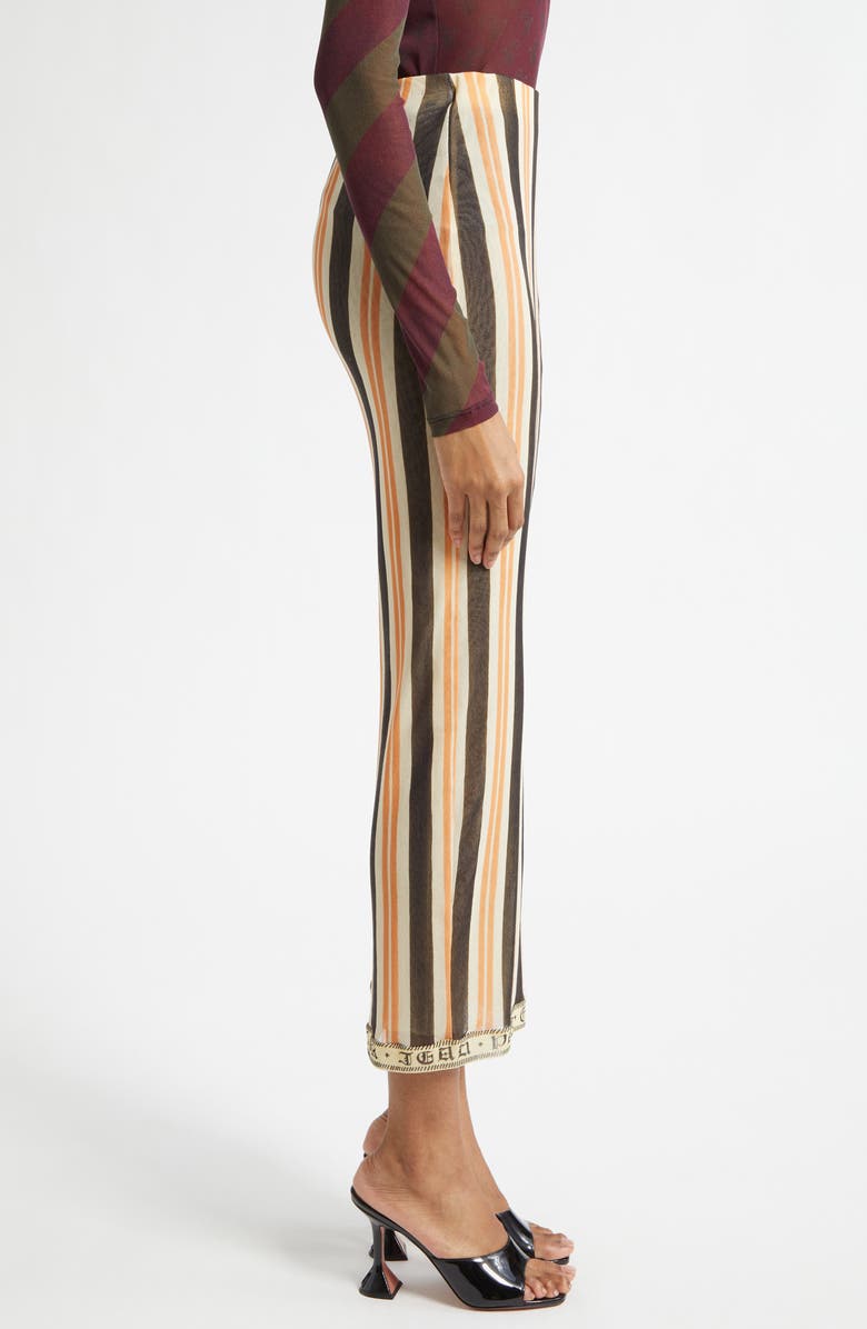 Jean Paul Gaultier Patchwork Print Mesh Maxi Skirt, Alternate, color, Burgundy Multicolor