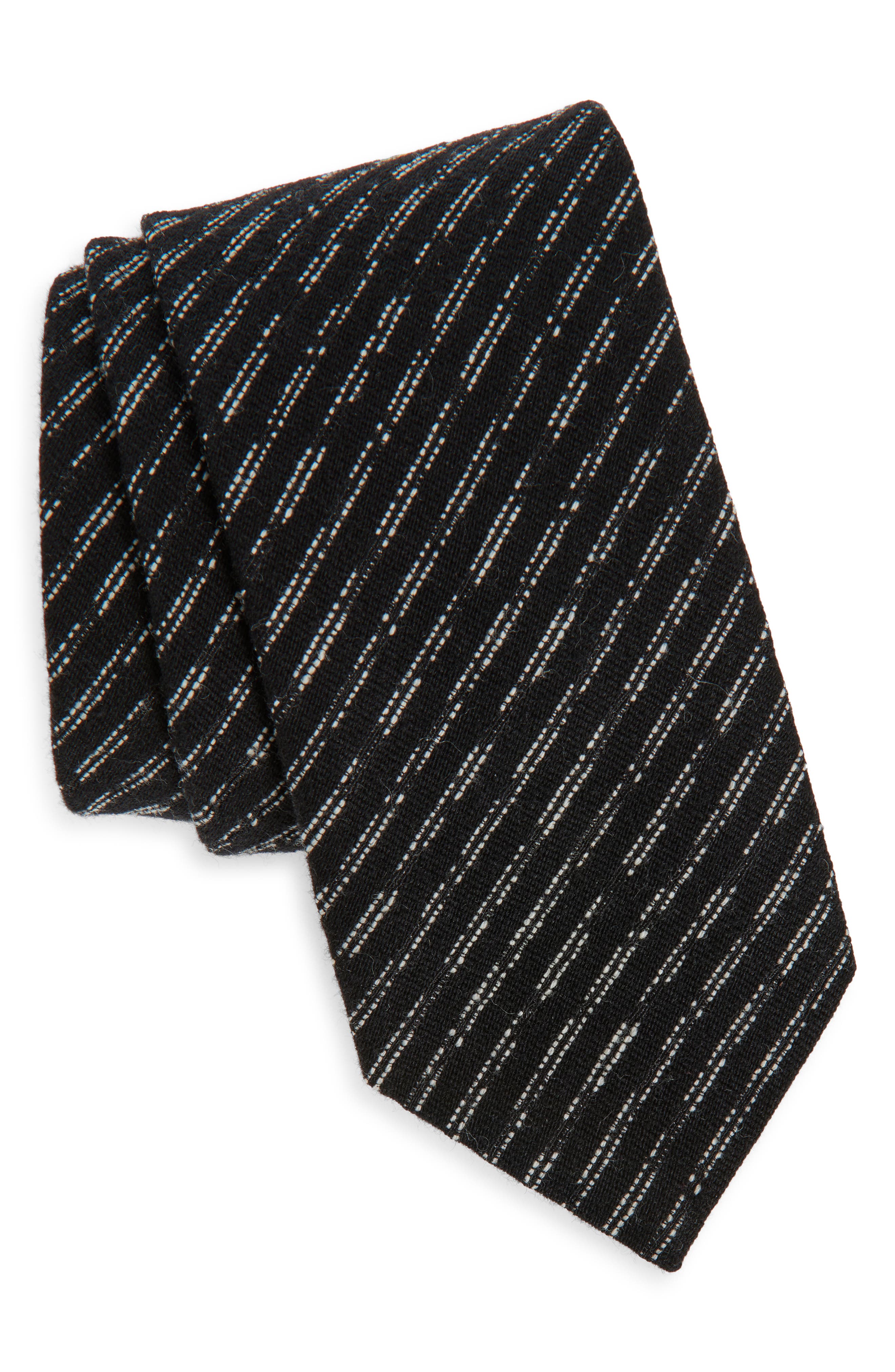 BOSS Textured Stripe Wool Tie