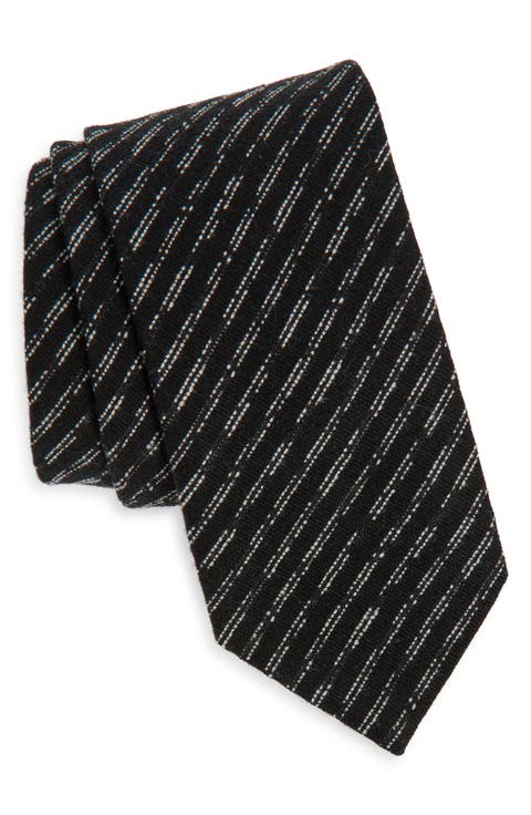 Textured Stripe Wool Tie