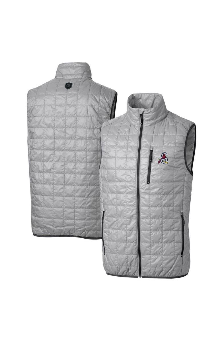 Cutter & Buck Men's Cutter & Buck  Gray Springfield Cardinals Rainier PrimaLoft Big & Tall Eco Insulated Full-Zip Puffer Vest, Main, color, Gray