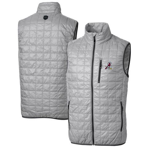 Men's Cutter & Buck  Gray Springfield Cardinals Rainier PrimaLoft Big & Tall Eco Insulated Full-Zip Puffer Vest