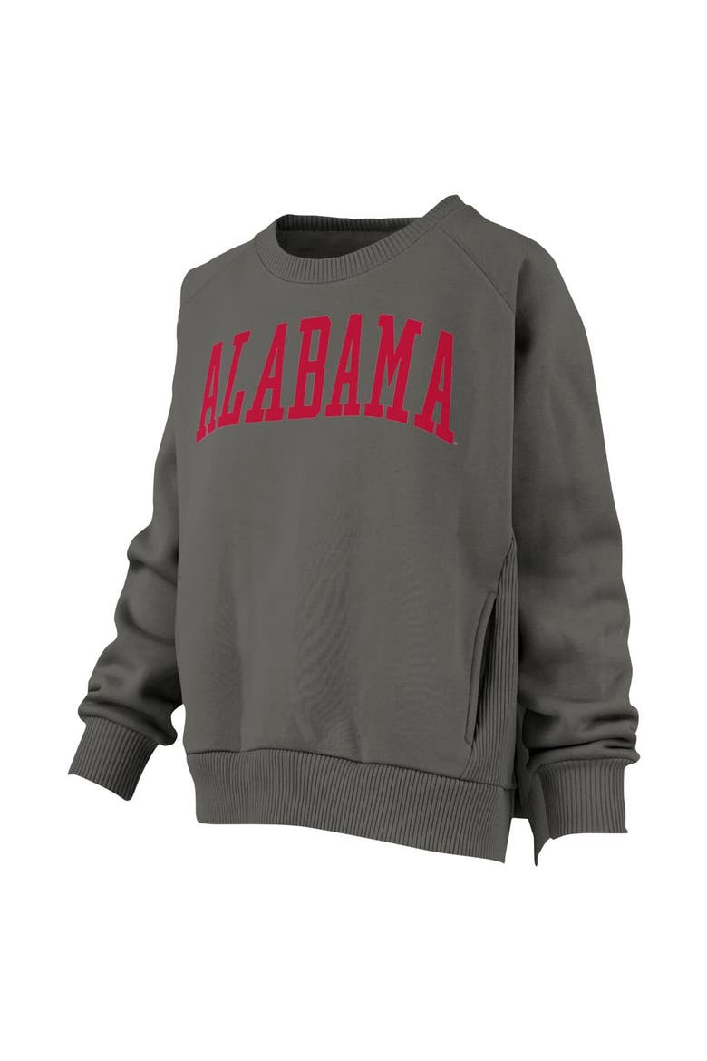 Women's Pressbox Charcoal Alabama Crimson Tide Pocketed Raglan Pullover Sweatshirt, Alternate, color, Charcoal