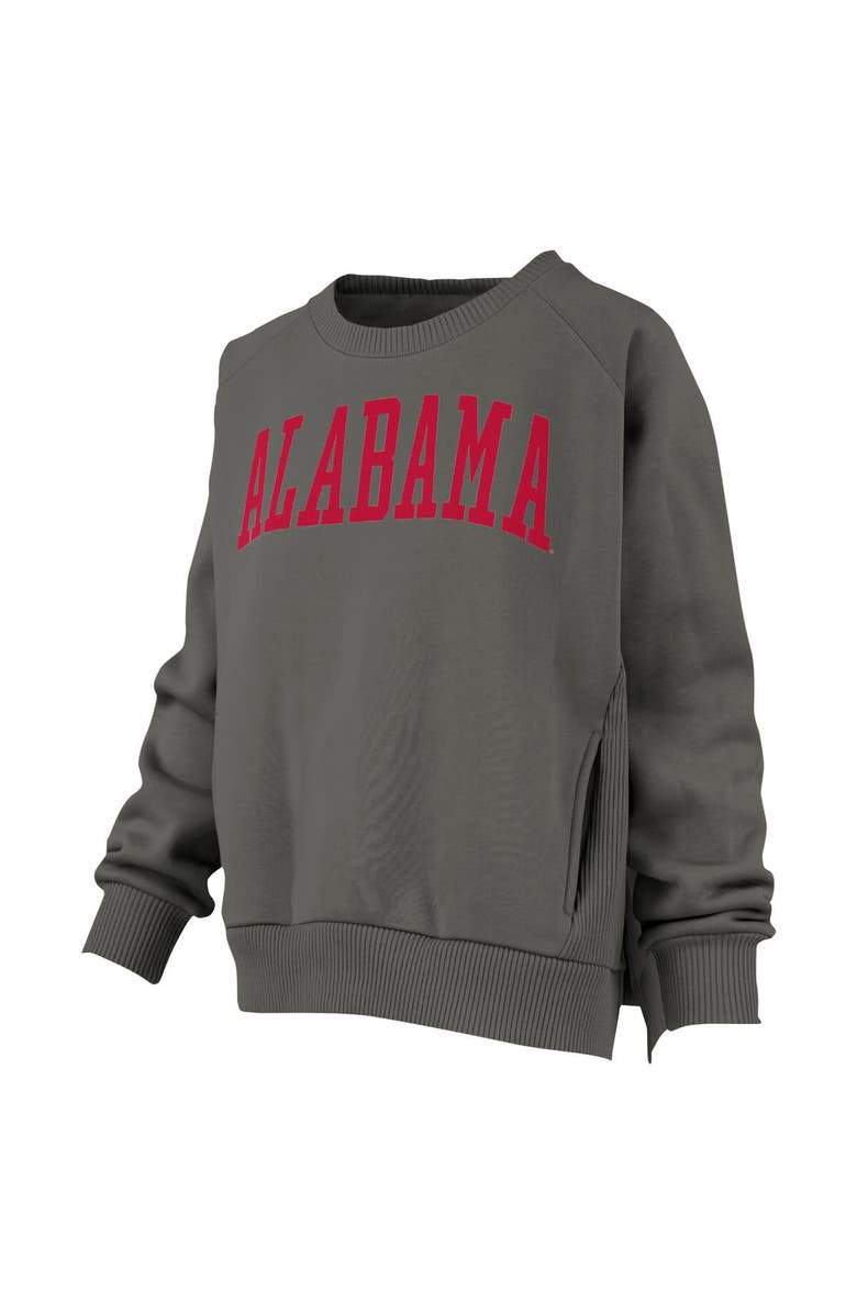 PRESSBOX Women's Pressbox Charcoal Alabama Crimson Tide Pocketed Raglan Pullover Sweatshirt, Alternate, color, Charcoal
