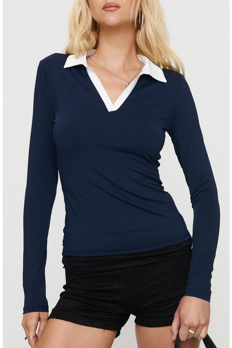 Challenger Collar Top, Main, color, NAVY