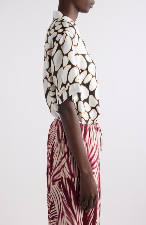 Dries Van Noten Clive Printed Button Down Silk Shirt