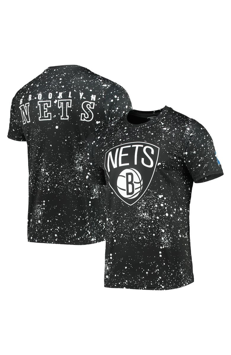 FISLL Men's FISLL Black Brooklyn Nets Splatter Print T-Shirt, Main, color, Black