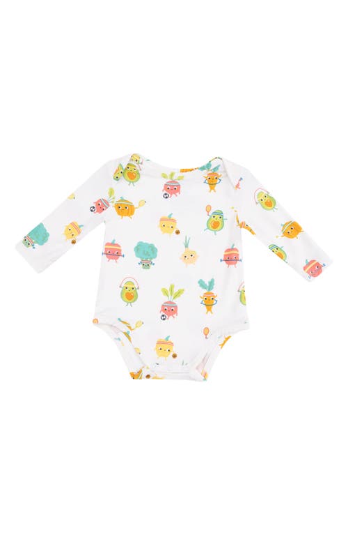 Angel Dear Crunch Much Veggie Sports Bodysuit In White
