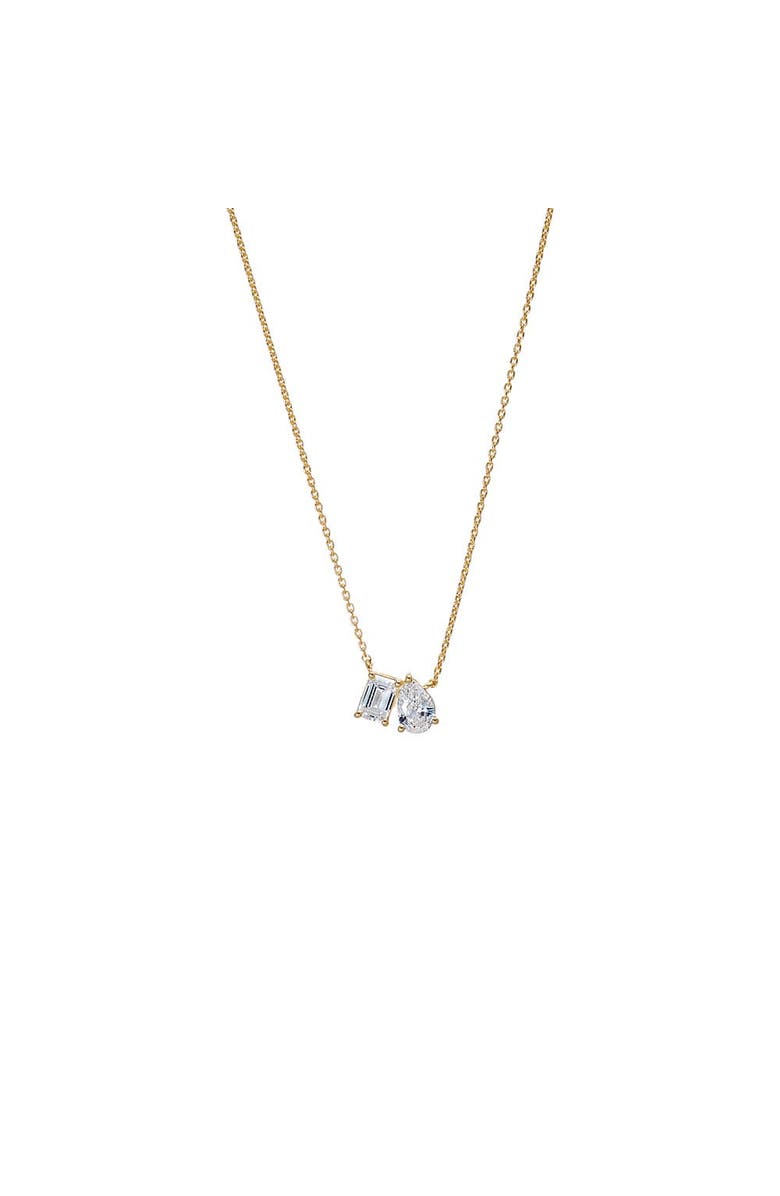 BY ADINA EDEN Lab Grown Diamond Emerald X Pear Necklace, Main, color, Gold
