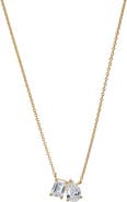 BY ADINA EDEN Lab Grown Diamond Emerald X Pear Necklace