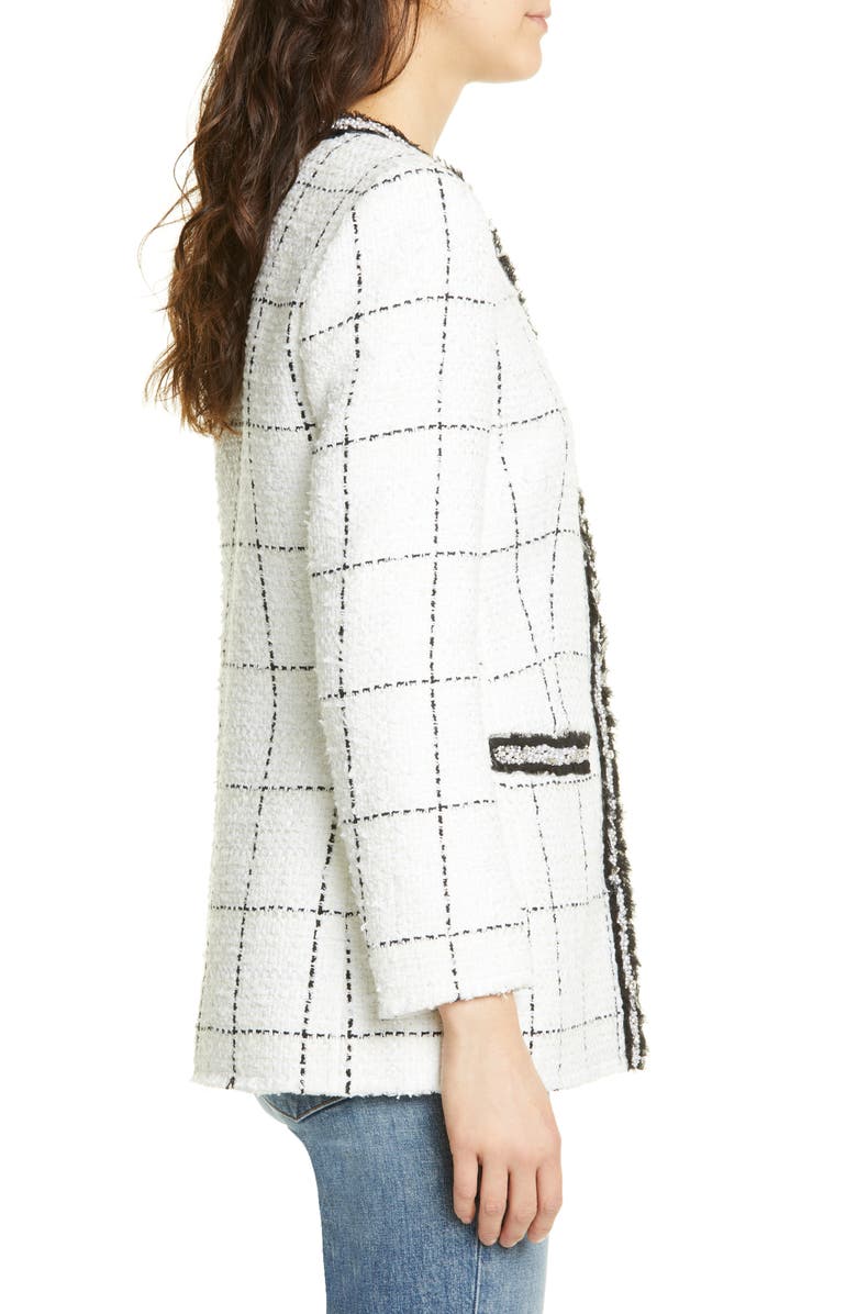 Alice + Olivia Indiri Strong Shoulder Check Jacket, Alternate, color, 