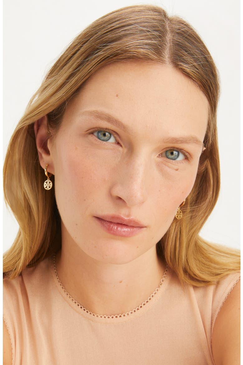Icon Huggie Hoop Earrings, Alternate, color, TORY GOLD