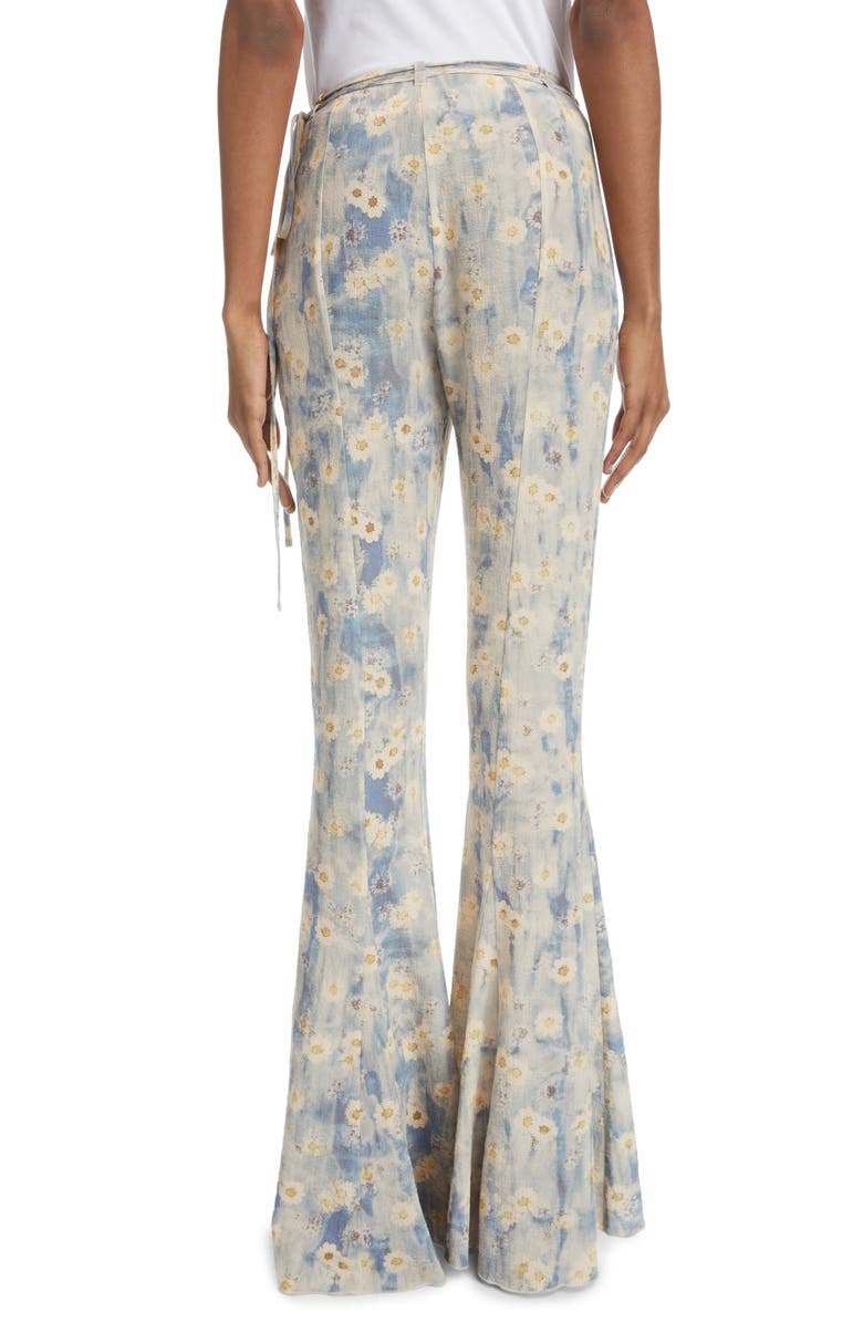 Acne Studios Pikan Floral Print Flare Leg Pants, Alternate, color, 