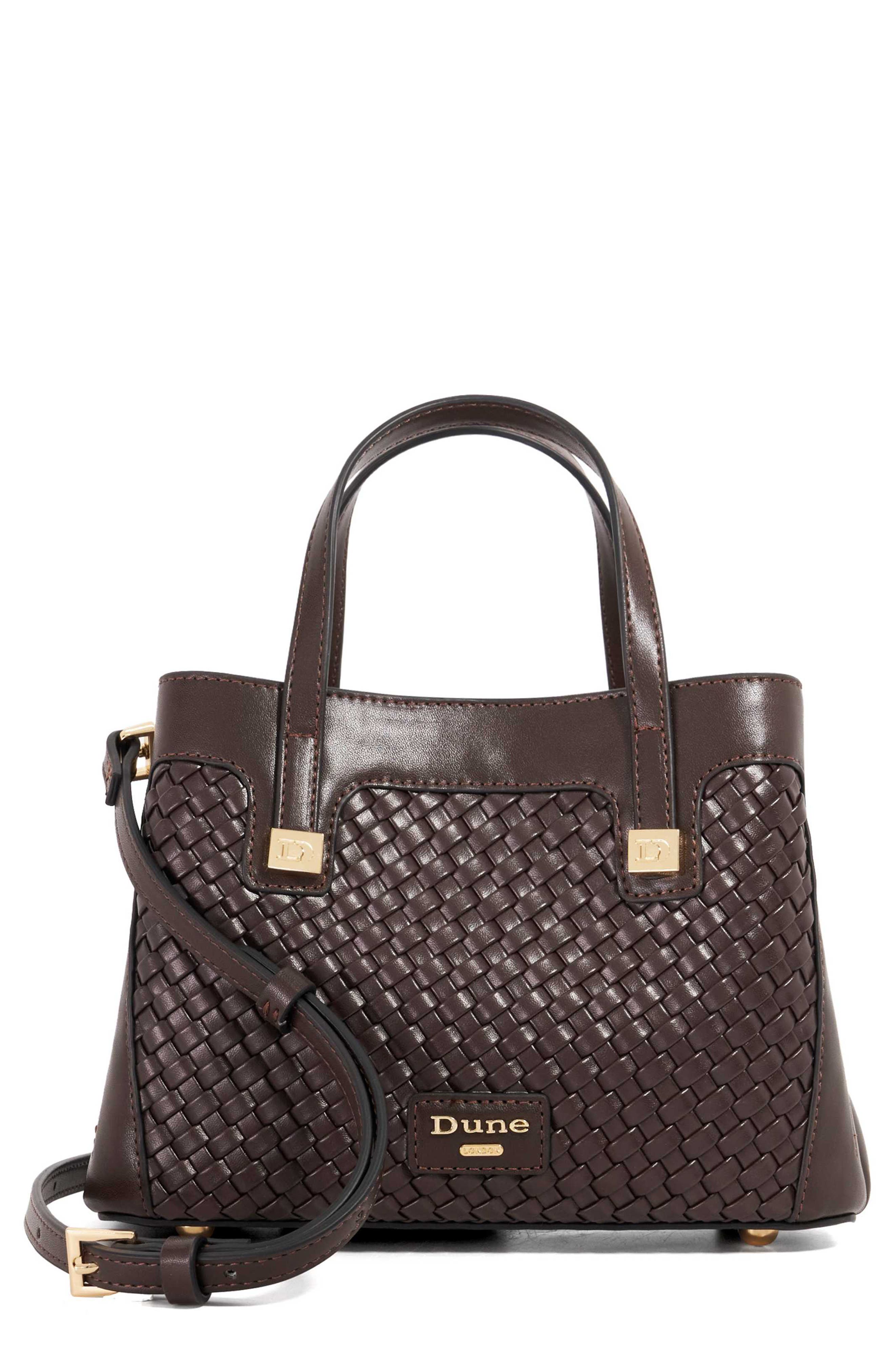 Dune London Deavie Woven Tote Bag, Main, color, Dark Brown