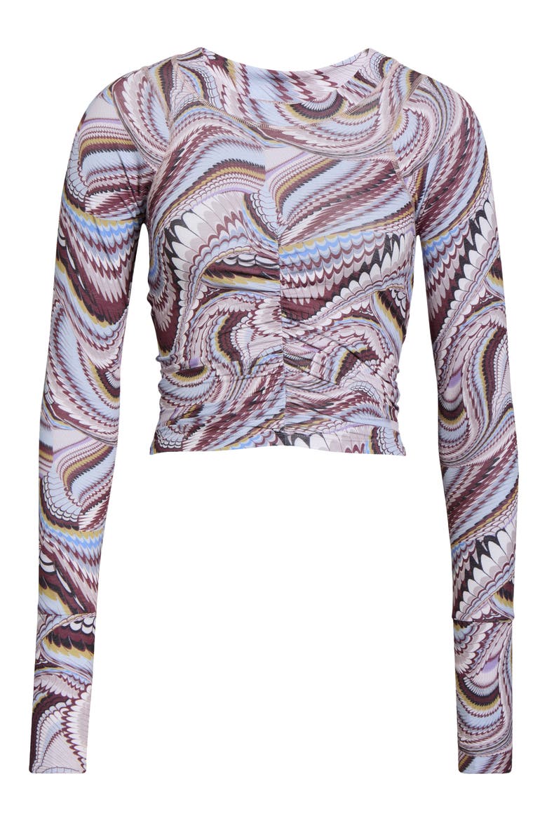 FP Movement Tempo Ruched Crop Top, Main, color, TWILIGHT SWIRL COMBO