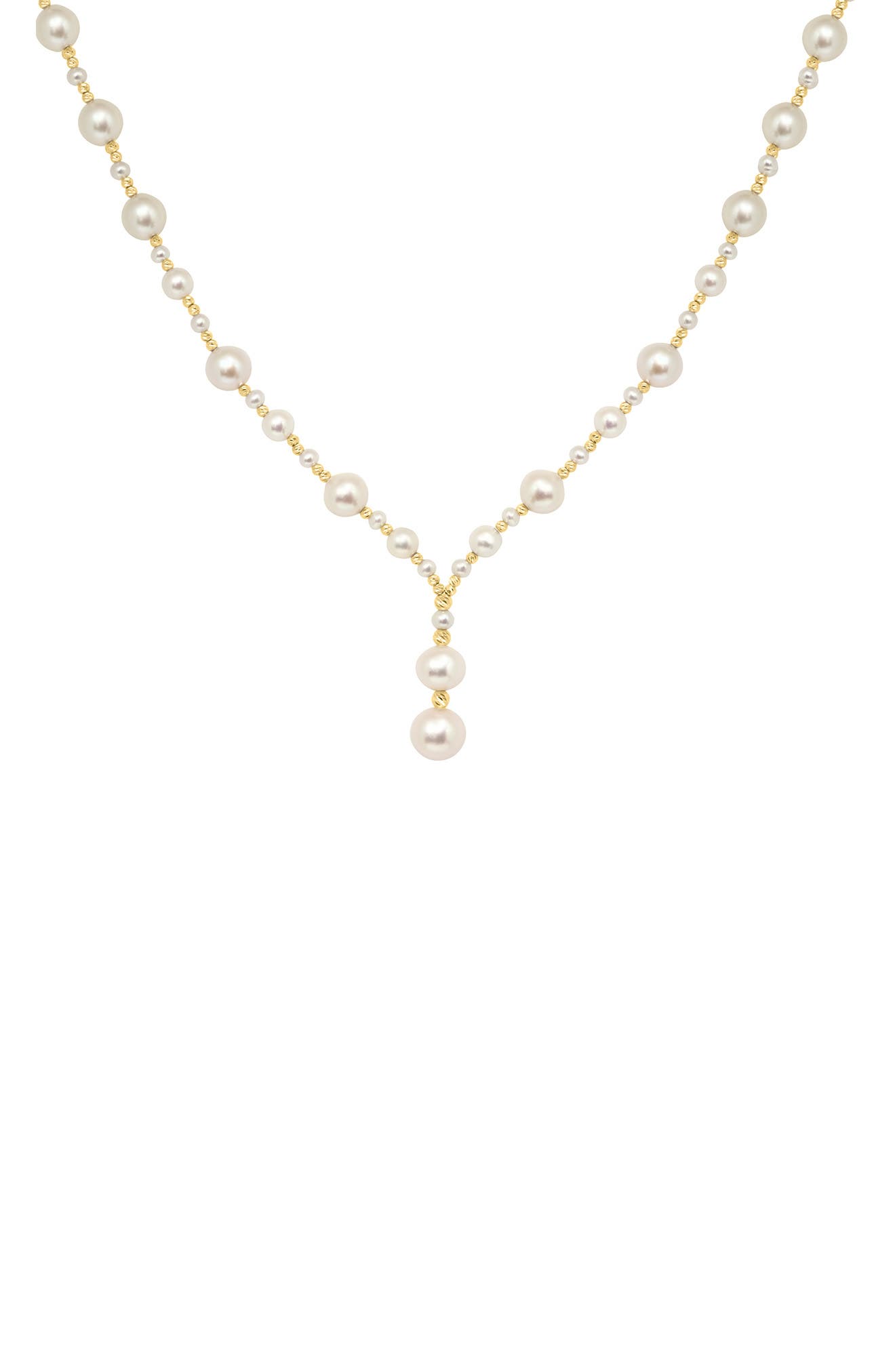 EFFY 14K Gold 3-5mm Freshwater Pearl Station Necklace