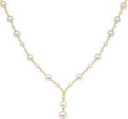 EFFY 14K Gold 3-5mm Freshwater Pearl Station Necklace