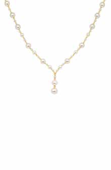 EFFY 14K Gold 3-5mm Freshwater Pearl Station Necklace