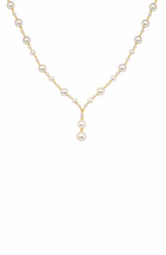 EFFY 14K Gold 3-5mm Freshwater Pearl Station Necklace