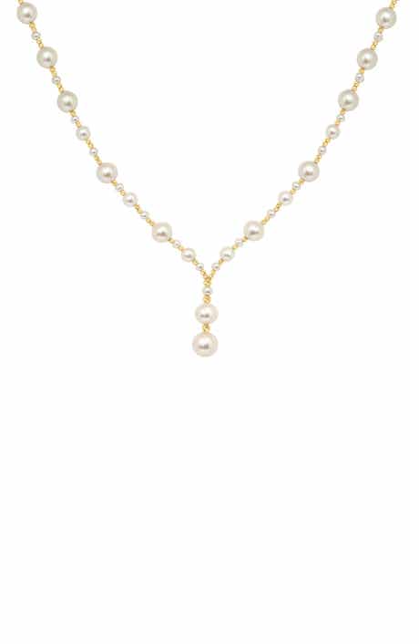 EFFY 14K Gold 3-5mm Freshwater Pearl Station Necklace