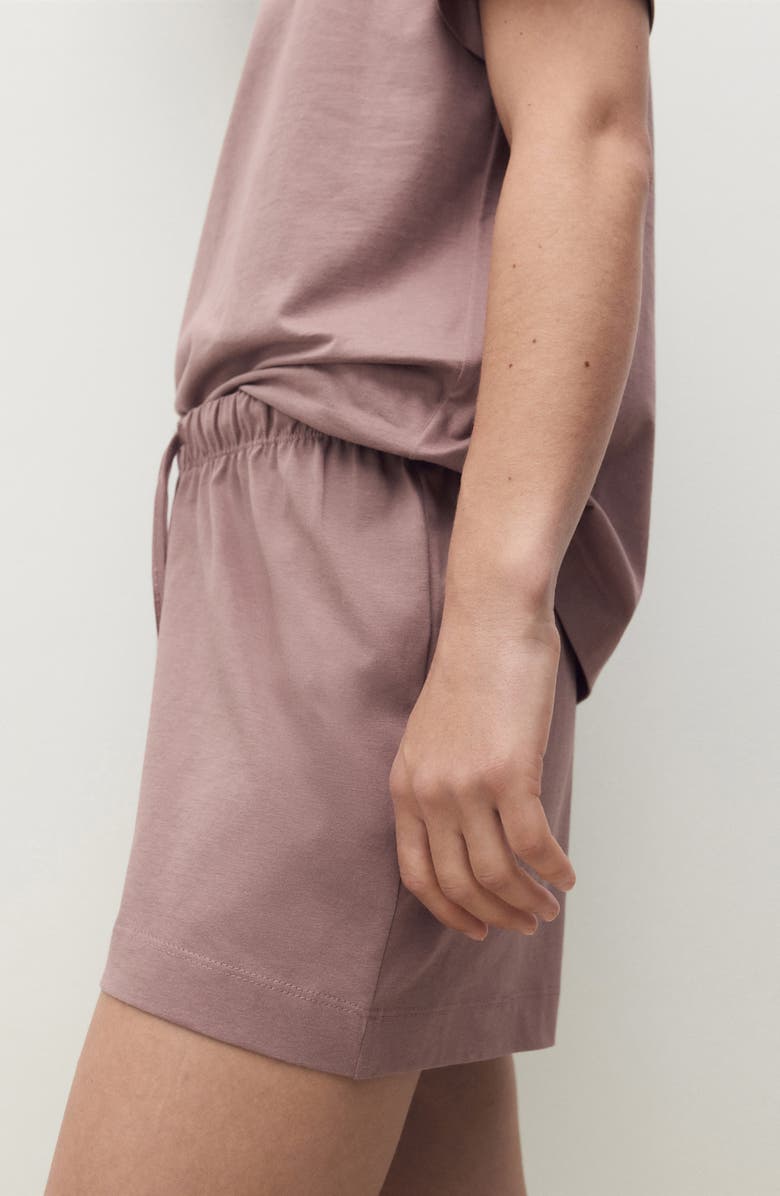 MANGO Short Cotton Pajamas, Alternate, color, Medium Brown