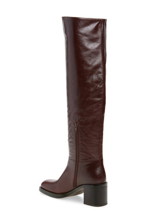 Jeffrey Campbell Vinyl Over The Knee Boot In Brown