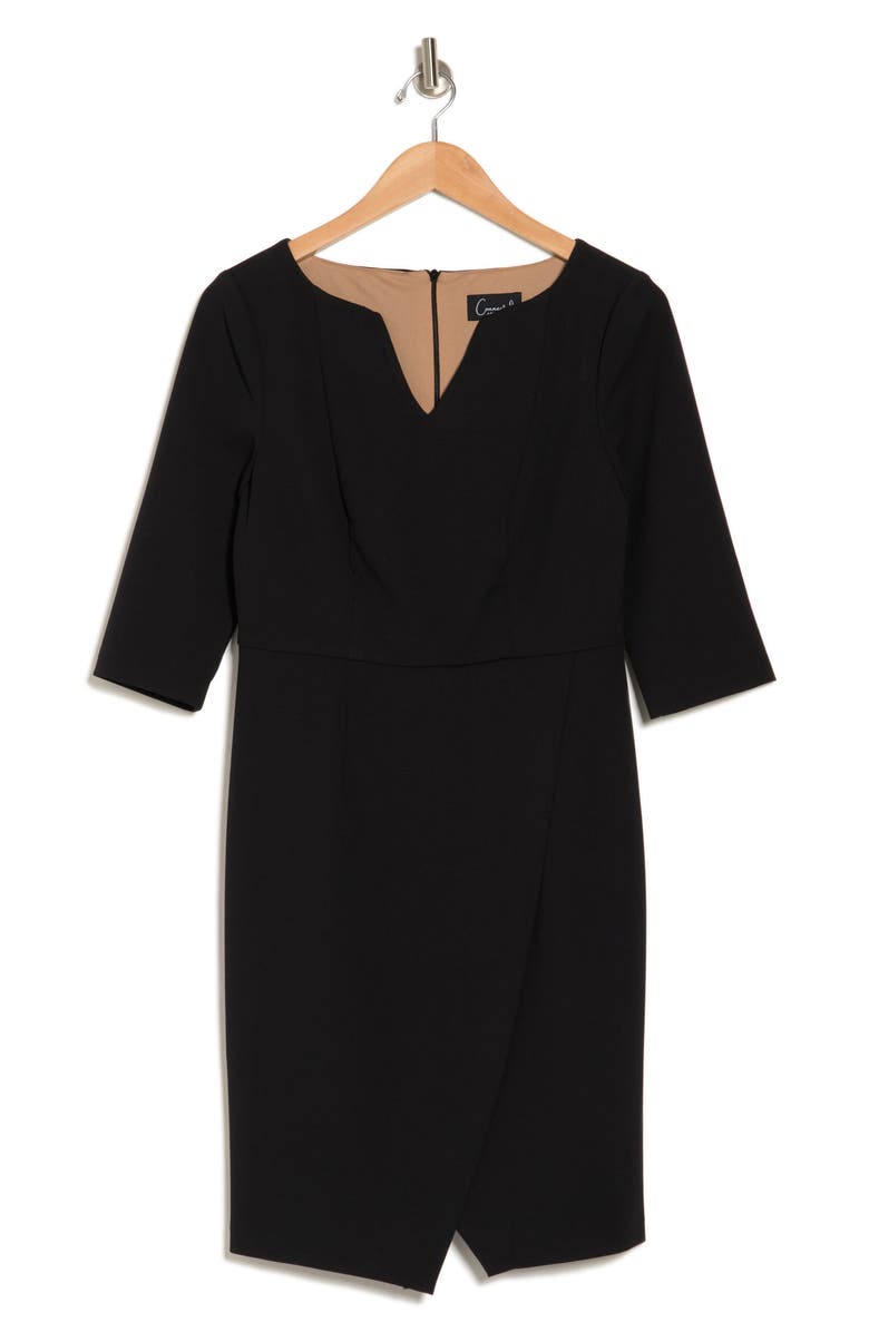 Connected Apparel Three-Quarter Sleeve Sheath Dress, Alternate, color,