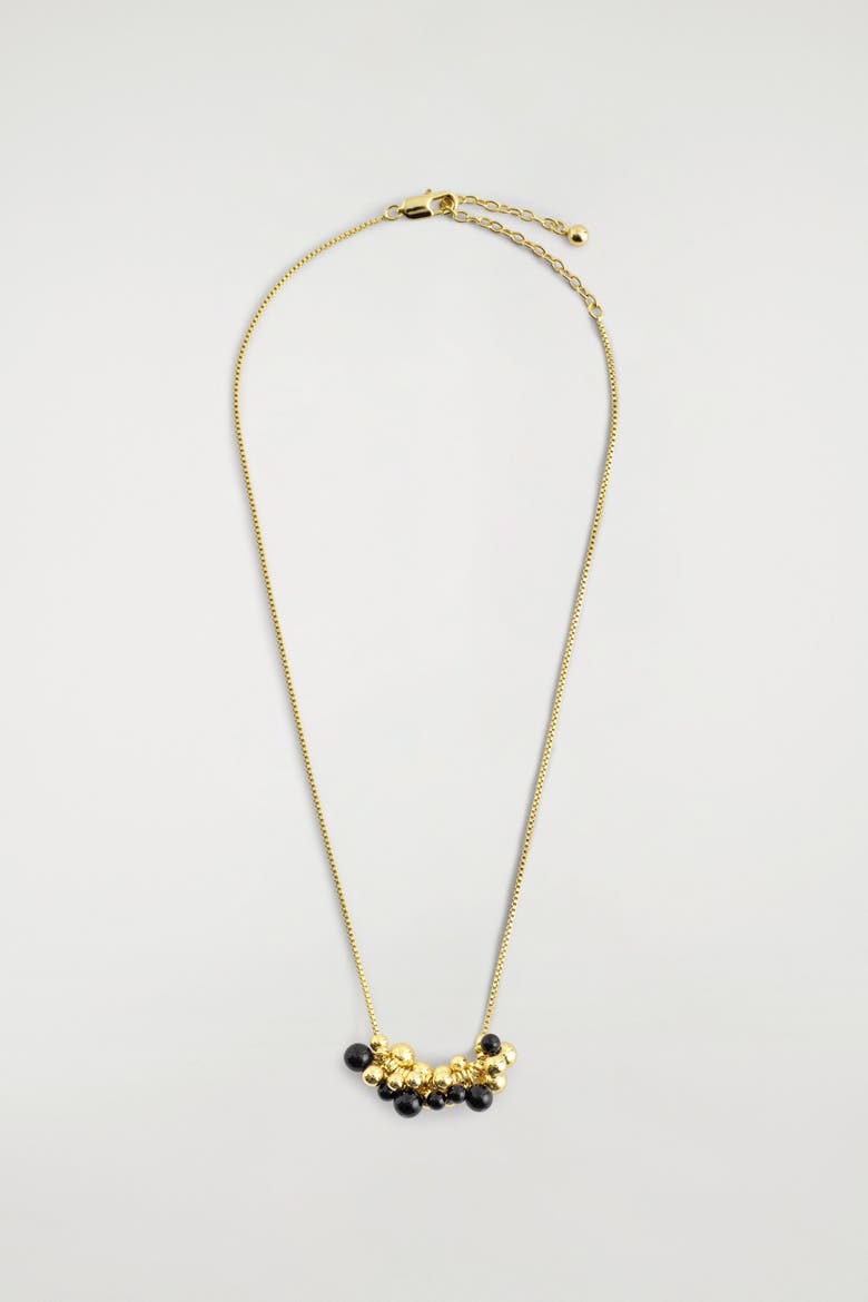 Clustered Beaded Necklace, Main, color, GOLD