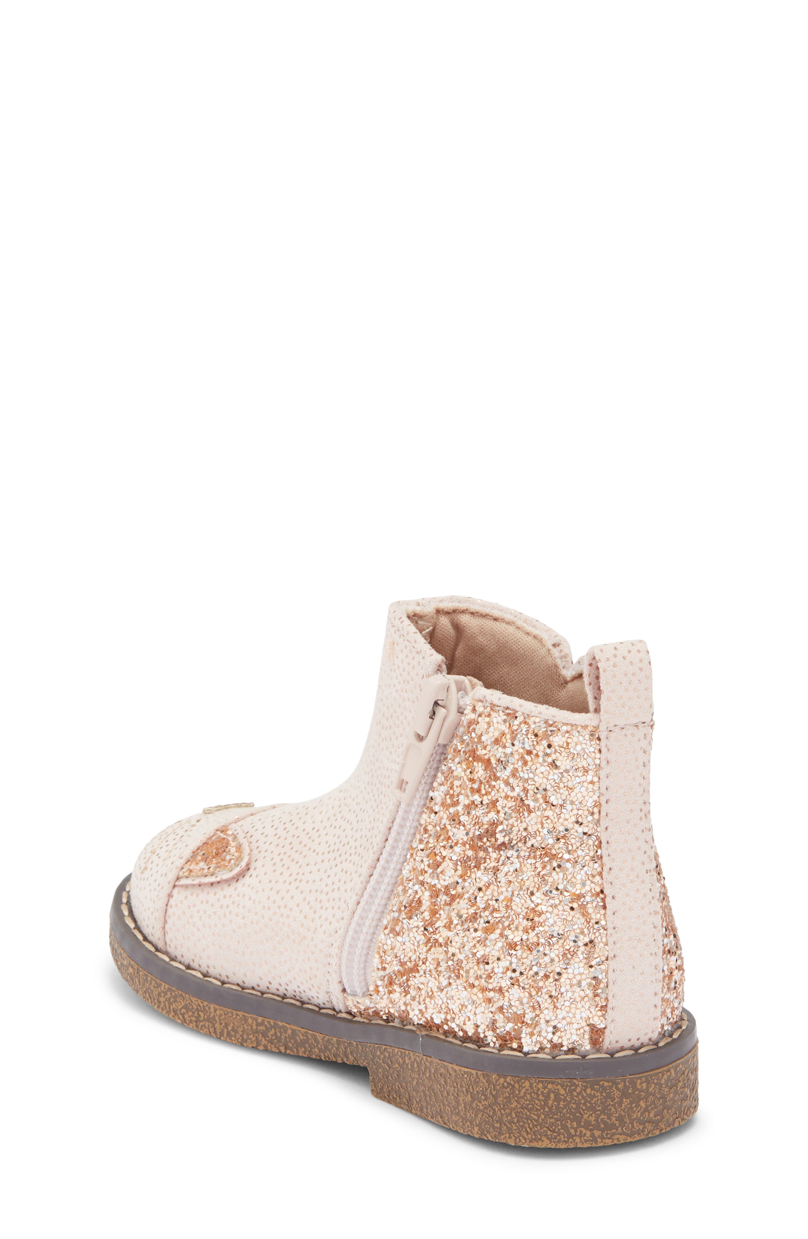 Harper Canyon Kids' Kitty Glitter Bootie, Alternate, color, Pink Blush
