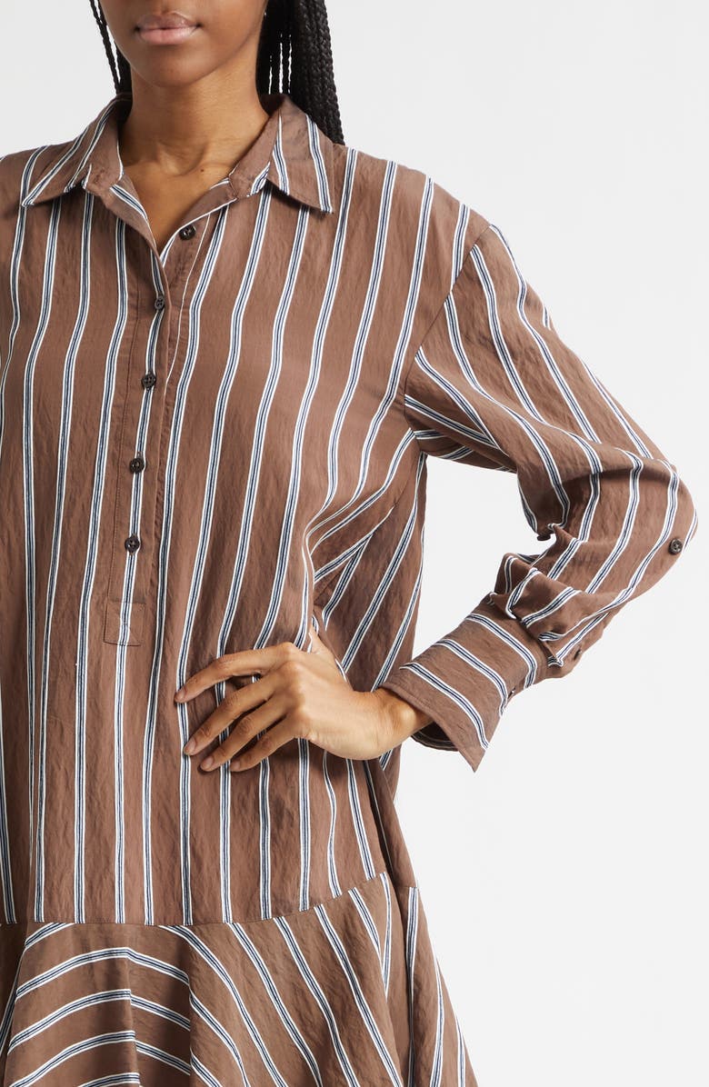 Veronica Beard Azriel Long Sleeve Shirtdress, Alternate, color, Dark Mocha