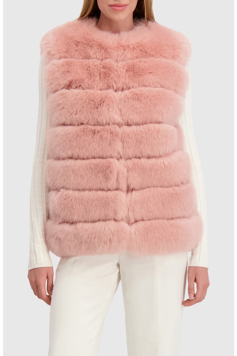 Fur-Free Fox (Faux Fur) Horizontal Vest, Alternate, color, PINK