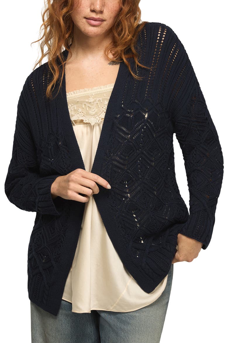 Mixed Stitch Cardigan, Main, color, CADET NAVY