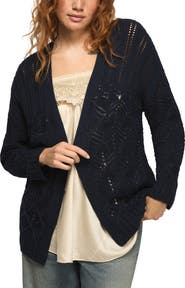 Lucky Brand Mixed Stitch Cardigan