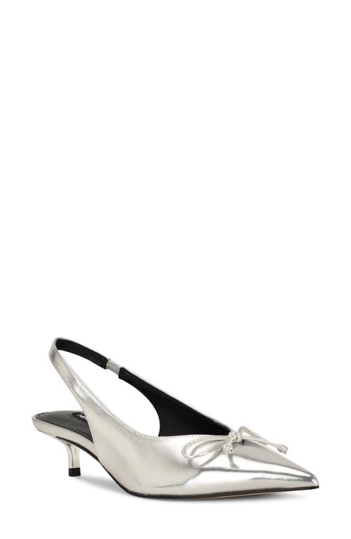 Nine West Evaa Slingback Pointed Toe Kitten Heel Pump In Pink