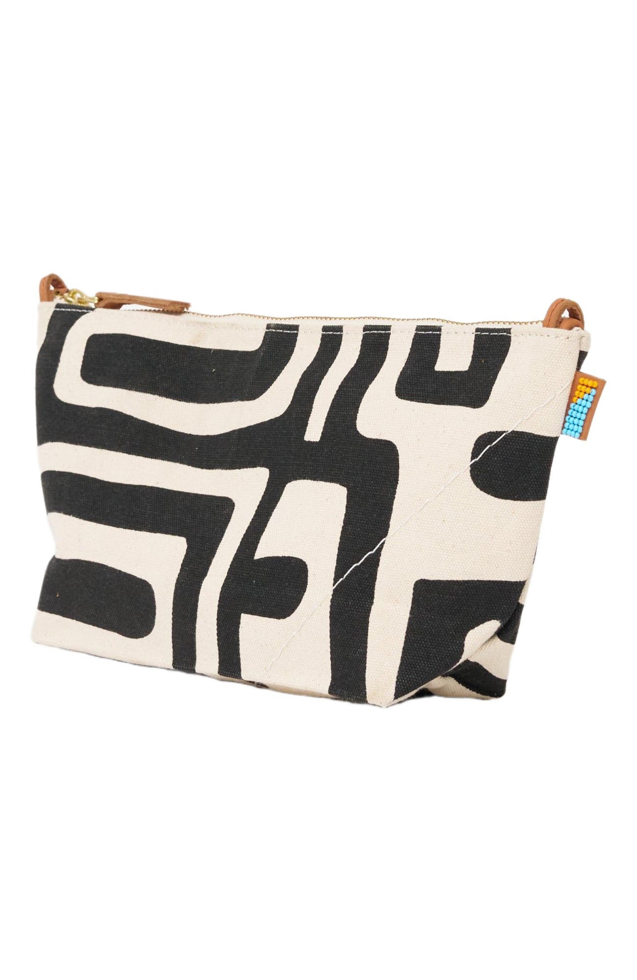 Ubuntu Life Large Convertible Pouch, Alternate, color, Black Kuba