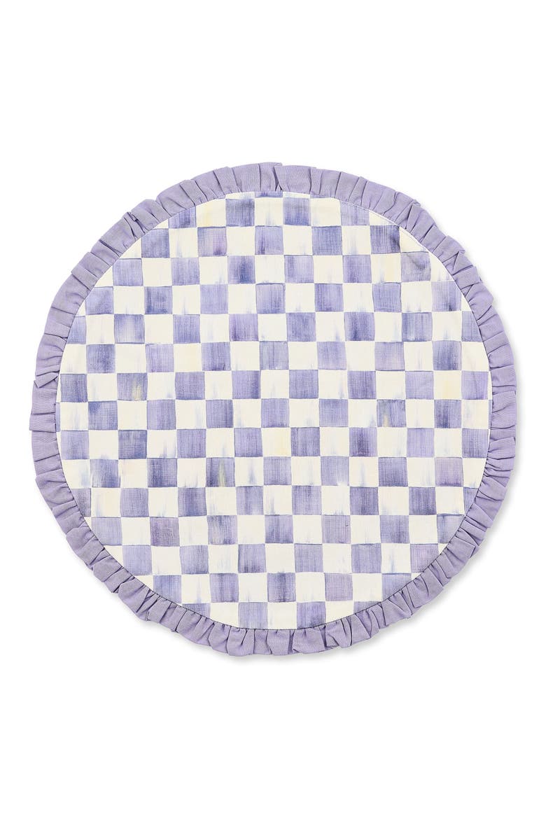 Violet Check Round Placemat, Main, color, VIOLET