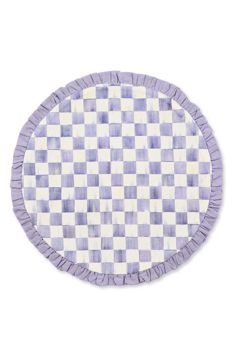Violet Check Set of 4 Round Placemats