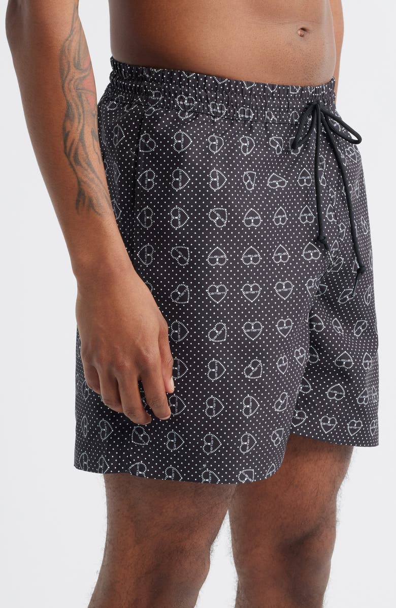 Carhartt Work In Progress Slater Swim Trunks, Alternate, color, Furoshiki Print Black